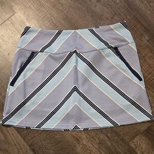 adidas Women's Chevron Striped Golf Skort - Blue and White